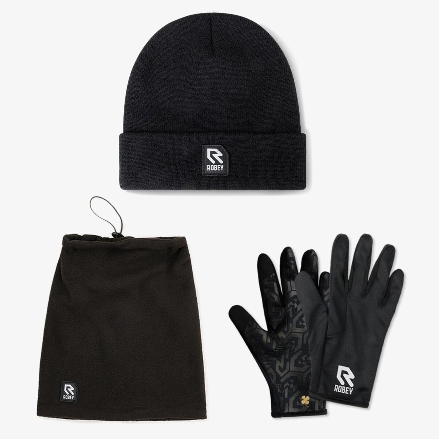 Robey winterset voor voetballers met muts, handschoenen en nekwarmer, ideaal voor trainingen en wedstrijden in de kou.