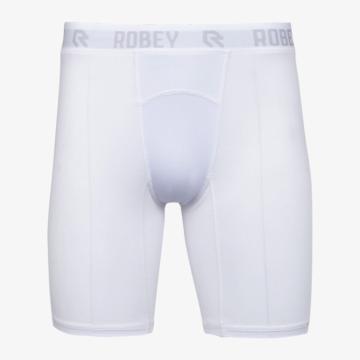 Robey Slidingbroek Baselayer Shorts in het wit, ideaal voor bescherming tegen kou en schaafwonden tijdens trainingen of wedstrijden.